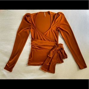 Free People Goldie Wrap Top XS Desert